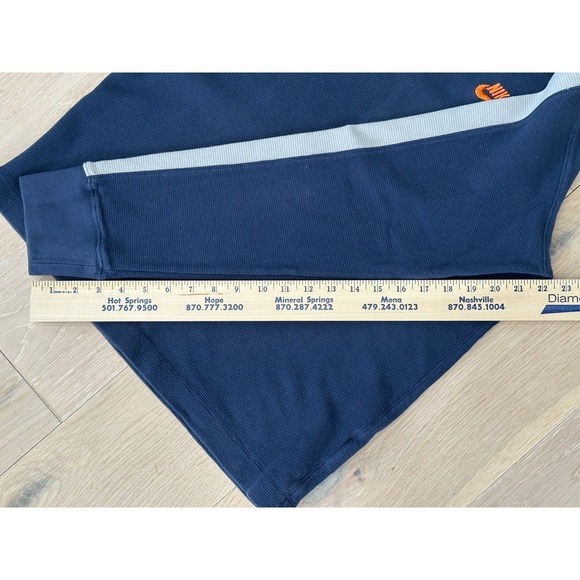 Nike Sportswear Men Thermal Crew Neck Long Sleeve Shirt Navy Orange Size M - Picture 6 of 7